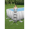Каркасный бассейн BESTWAY POWER STEEL 640х274х132см, 19281л + фильтр-насос 5678 л/ч, тент, лестница 5611Z BW