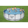 Каркасный бассейн BESTWAY STEEL PRO MAX 427х122см, 15232л + фильтр-насос 3028 л/ч, тент, лестница 5612X BW