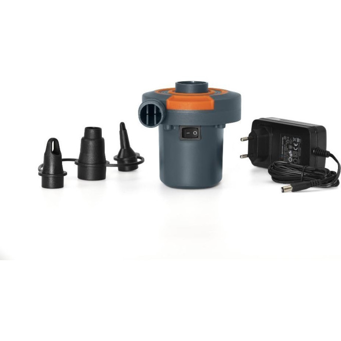 Насос электрический BESTWAY SIDEWINDER AC/DC 12В/220В с адаптером, 490л/м, 3 насадки в комплекте 62142 BW